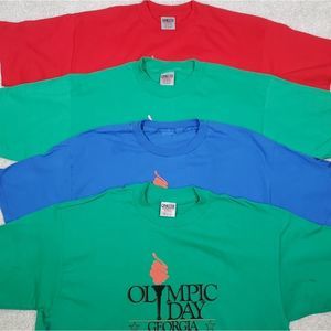 1996 Olympic Day T-shirt  single stich XL Lot of 4 Blue, Green and Red
